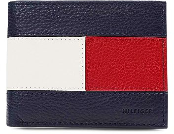 Tommy Hilfiger Slim Bifold Wallet Accesorio de Viaje-Billetera, Rojo, Blanco, Azul, Taille Unique para Hombre