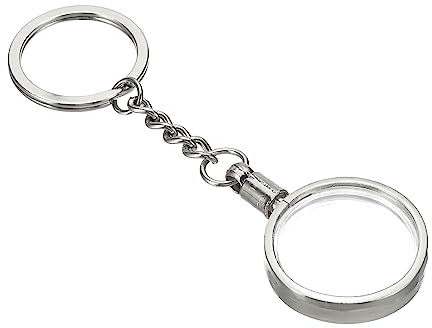 PATIKIL AA Monedero Soporte Llavero 27mm Redondo Medallón Soporte Plata