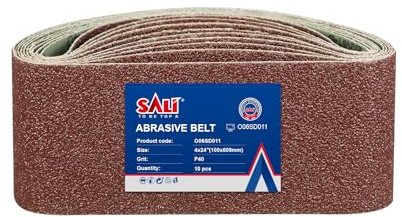 SALI Slipband 10 stycken 100 x 610 mm slipband korn 40 bandslippapper för bandslipmaskin, slipmaskin för trämetallslipning, fil, slipning och rostning