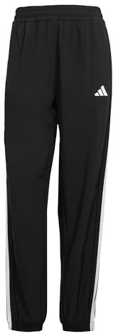 adidas Femme Train Essentials 3-Stripes Woven Pants, Black/White, L