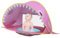 Balakaka Strandmuschel Pop up mit Baby Pool, 115 * 65 * 70cm Baby Strandzelt Strandmuscheln mit UV Schutz Sun Shelter/ 4 Bodenspitzen, Tragbar Faltbar für Familien Strand Camping Garten, Rosa