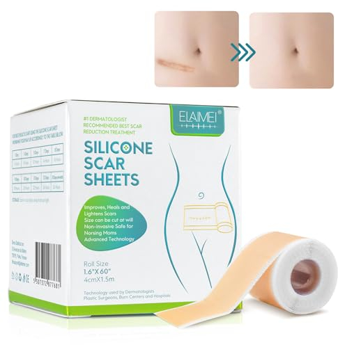 silikonpflaster für narben, Silikon-Narben-Tücher,(1,6 x 60) Silikon-Narbenblätter, professionell für Narben durch C-Sektion, wiederverwendbar, Narbenbehandlung für alle Hauttypen