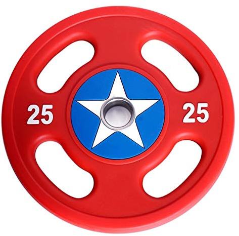 PU Barbell 2-Inch Olympic Grip Plate, Barbell Olympic Grip Weight Plates, Olympic Plate Weights Weightlifting Barbell Men's Home 2.5kg-25kg(25kg)