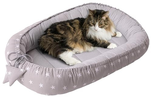 Medi Partners Katzenbett Hundebett 75x60x10cm Katzenschlafplatz Kleine Mittelgroße Hunde Kissen Kuschelbett Katzen Nest