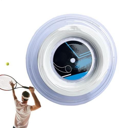 Cuerda de Tenis, 200 m, de poliéster de Alta Resistencia Que Absorbe los Golpes, líneas de sujeción de Raquetas Resistentes para competición, Entrenamiento, 9.0 x 9.0 x 1.57 Pulgadas, Verde