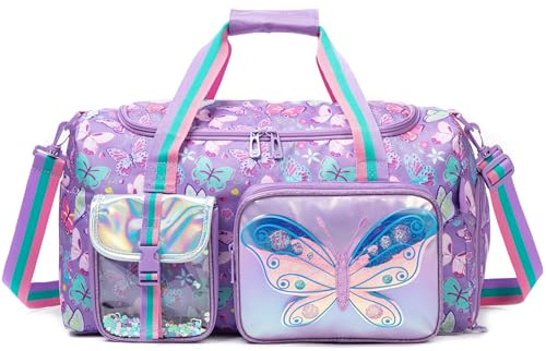Borsa Sport Bambina- Borsone da Viaggio con Scomparto per Scarpe Borsone Bambina Regalo