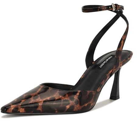 Nine West Women's Kellie Pump, Leopard Patent 200, 10