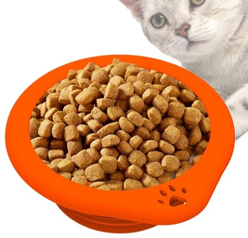 Portable Dog Bowl, 300ml Collapsible Food Bowl with Carabiner, Silicone Water Bowl for Puppies, Outdoor Hiking Beach Home Puppy Kittens