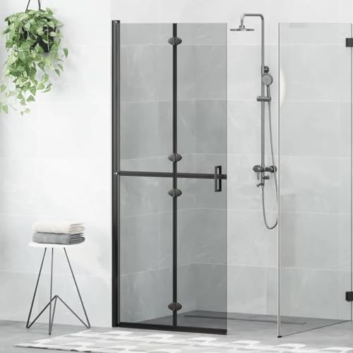Sophrelle Panel de Ducha a RAS de Suelo Negro 80 x 6,5 x 190 cm Negro,42017964