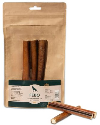 FEBO Getrockneter Ochsenziemer 15-20 cm – 100% Natürlicher Kausnack für Hunde – Ohne Zusatzstoffe – Zahnpflege – Schonend getrocknet
