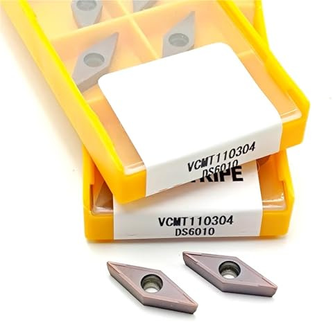 10 Uds VCMT110304 Hoja De Inserción Carburo Acero Inoxidable Universal Herramienta Torneado Torno CNC Herramienta de Torno(VCMT110304 DS6010)