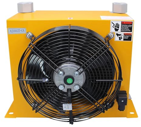 AJ1012T-CA 100L/min Flödesradiator Hydrauloljekylning Kylare Plattstift Värmeväxlare Ersättning(DC24V)
