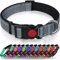 Taglory Hundehalsband, Weich Gepolstertes Neopren Nylon Hunde Halsband für Mittlere Hunde, Verstellbare und Reflektierend für das Training, Grau M (1er Pack)