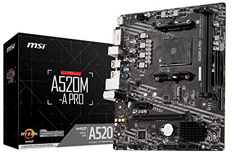 MSI Placa Base A520M-A Pro [Compatible con Ryzen 5000 Series (AM4)] Micro ATX [Equipado con AMD A520] MB5136