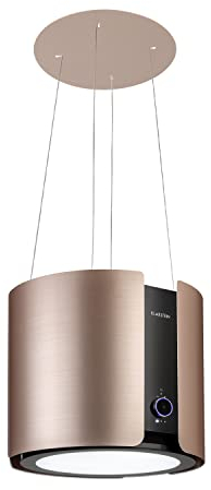 Klarstein Skyfall Smart Hotte d'aspiration suspendue, à recyclage/à évacuation, commande par app et par gestes, 45 x 42 cm (Øxl), 402 m³/h, 200 W, 3 vitesses, éclairage LED, rose