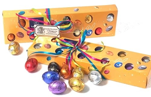 Leonidas Easter Mini Eggs Rectangle Box 20 Assorted – Belgian Milk, Dark & White Chocolate Easter Eggs with Praline, Ganache & Caramel Fillings
