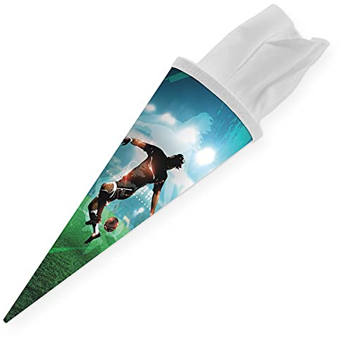 itenga Geschwister Schultüte Zuckertüte Fußball Fußballer mit Filzverschluss Schule Einschulung Schulanfang 35 cm