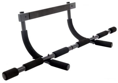 FK Sports Pull Up Bar Doorway & Chin Up Bar for Upper Body Training - No Drilling or Screws - Arms, Back and Core Strength Training - Home Pull-Up Bars for Indoor - Multifunctional Bar - Black