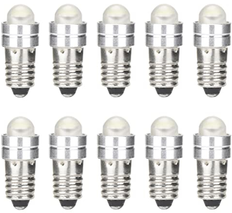 GutReise E5 (E5.5) Lampadine LED, 10PCS E5 Lampadine a vite DC3V 4.5V 6V 12V 24V Bianco freddo Bianco caldo 0.2Watt 6-7Lm (4.5V, Warm White)