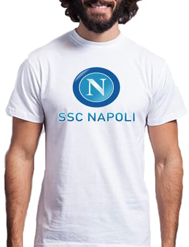 T-Shirt Uomo Bambino Logo Napoli Sport Calcio Calcetto Allenamento Tempo Libero Relax Maglietta Squadra Tifoso Passione Tracksuit