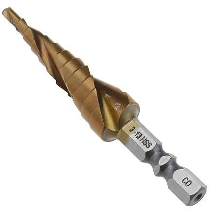 eMagTech Broca Escalonada Ranurada en Espiral Tamaño Métrico de 3-13 Mm M35 Acero de Alta Velocidad de Cobalto Vástago Hexagonal de 6,35 Mm Herramienta de Corte HSS para Bricolaje Plástico