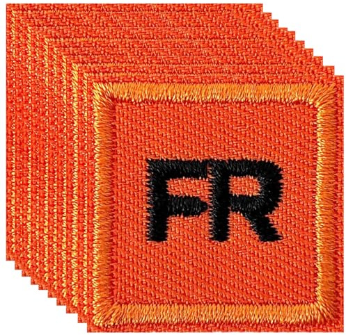 Harsgs FR Patches, Iron on FR Patches Replacement Garment Embroidered Patches for Clothing, Pack of 10