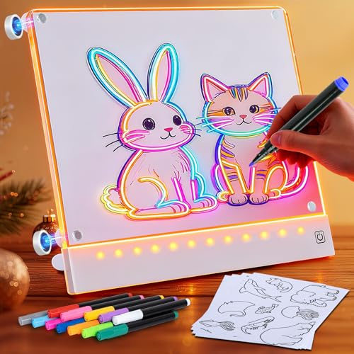 Rechargeable LED Drawing Board for Kids with Tracing Pages