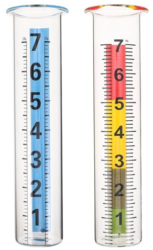 Happyyami 2pcs Glass Rain Gauge Tube Replacement Water Gauge for Rain Outdoor Meteorological Research Easy to Read