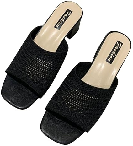 Damsandaletter med klack, sandaler för kvinnor, knubbig klack, hög, rosett, fritidsskor 41 breda