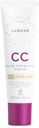 LUMENE CC Cream Color Correcting Cream Foundation | LSF 20 | Mittlere Deckkraft | Leicht und reich an Antioxidantien | Spendet Feuchtigkeit und reduziert Rötungen | Für alle Hauttypen | Ultra Light