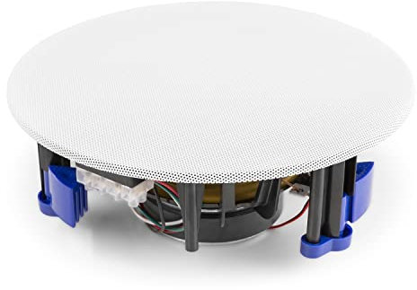 Power Dynamics NCSP5 Enceinte de Plafond 100V 5,25 20 Watts - Blanc, 8 Ohms, Grille Métallique, Haut-Parleur avec Système de Fixation Rapide, Idéal pour Installation Public Address