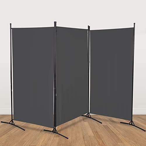 Ikodm Paravent 3 Teilig 260 x 180 cm, Trennwand Balkon Sichtschutz Stellwand Faltbar für Aussenbereich, Büros - Anthrazit
