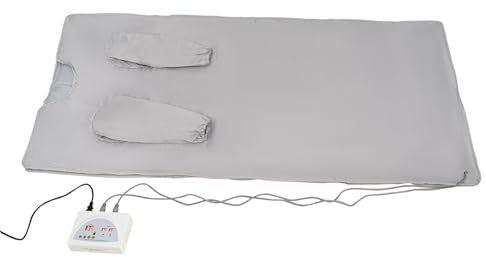 Sauna Blanket, 650W Portable Infrared Sauna Blanket with Sleeves, Home Sauna Blanket for Relaxation Detoxification, with Remote Control, Temperature Range 35-80°C, 1.8 m*0.8 m (Silver)