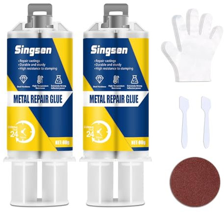 Metal Repair Glue, 160g Metal Epoxy Glue Heavy Duty, High-Temp Resistant, Bonds Metals, Plastics, Stainless Steel & Aluminum Alloy for DIY Crafts & Repairs