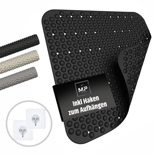 MP Living® Antirutschmatte Dusche – 53x53 cm Duschmatte aus TPE – 100 % BPA-frei, rutschfest & hygienisch – für Sensible Haut – inkl. 2 Haken – maschinenwaschbar & schimmelresistent