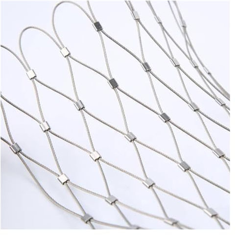 ZHZHXR Flexibles Seil-Geländer-Netz, Absturzsicherungsnetz in Großer Höhe 1.5mm Drahtdurchmesser Sicherheitsnetz Kinder Schutznetz(Size:1.2x2m)