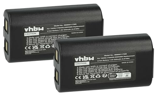 vhbw 2X Akku kompatibel mit Dymo LabelManager PnP, 260, 260P, 280 Drucker Kopierer Scanner Etiketten-Drucker (650 mAh, 7,4 V, Li-Ion)