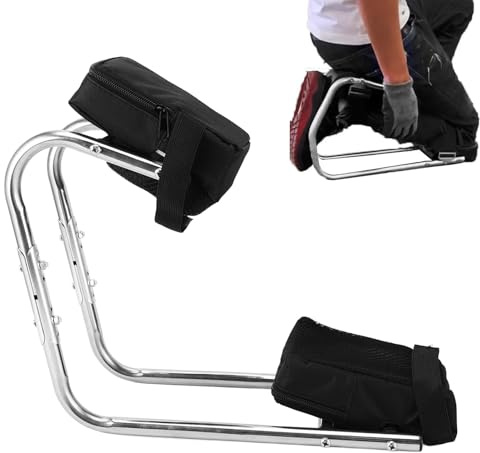 LICAEVEY Sedile da Giardino e Inginocchiatoio, Sedile per Ginocchio Pieghevole in Acciaio Inossidabile Attrezzo da Giardinaggio Supporto Ergonomico per Caviglia Tutore per Gamba