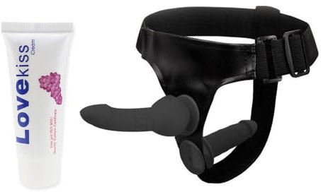 GKLWEJ Falli Strap-On, Nero Coppia In Silicone con Doppia Penetrazione, Strap-On, Falli Realistici, Falli Anali, Falli Sessuali Realistici per Donne, Giocattoli Sessuali di Coppia
