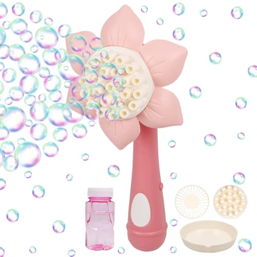 Machine à bulles pour enfants, fleur, machine à bulles de savon, bâton à bulles avec liquide à bulles de savon, fleur à bulles de savon, machine à bulles de savon, machine à bulles pour fille, pour