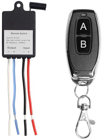 QIACHIP Mini interruttore di controllo remoto senza fili DC 6V 12V 24V 1 canale RF relè 433 Mhz ricevitore con telecomando, per luce LED natalizie/pompa dell'acqua