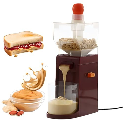 Máquina de Mantequilla de Maní Molinillo de Frutos Secos Para el Hogar con Contenedor de 500ml, Molino de Granos Portátil con Base Antideslizante, Máquina Eléctrica de Mantequilla de Nueces