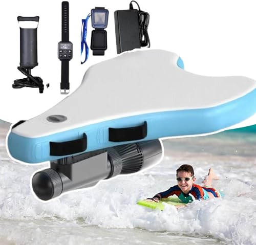 Scooter subacqueo + kit bodyboard, motore ad alta velocità da 500 W, batteria ricaricabile da 10000 mAh, 3 10 km/h, per gli amanti dell'acqua, snorkeling, kayak e avventure in spiaggia