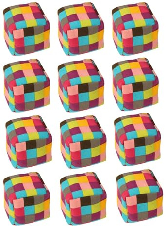 Palline da footbag, 12 pezzi, geometriche divertenti, colorate, per adulti, amanti, ragazzi, ragazze, adolescenti, per interni ed esterni