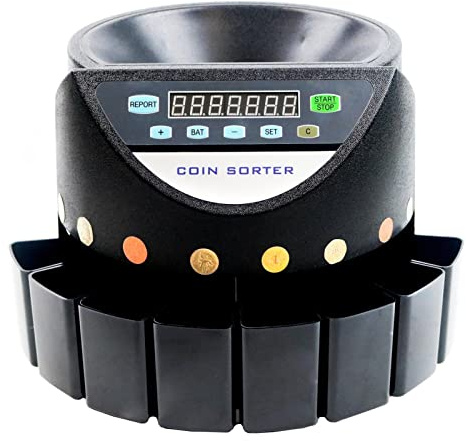 Sedelkontroll, Coin Sorterare räknar maskin med Uv/mg/ir/dbl/hlf/chn Förfalskad upptäckt Euro -mynträknare på 300 bitar/min elektroniska automatiska 45W