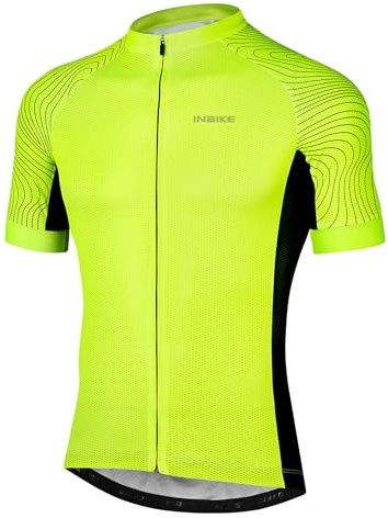 INBIKE Maglia da Ciclismo Estivi Uomo Maniche Corte Traspirante Asciugatura Rapida Magliette MTB Abbigliamento Mountain Bike MTB (Rosso,XL)