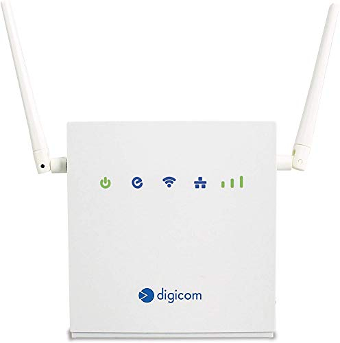 Digicom 4G LiteRoute. Router LTE Cat4 (150Mbps Descarga y 50Mbps Upload 4G). 2 Puertos LAN 10/100. Wi-Fi fácil con WPS y hasta 300Mbps. No Requiere configuración.