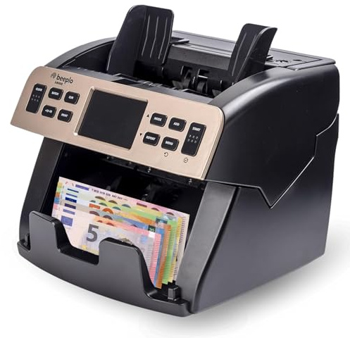 beeplo b8000 | Compteur Totalisateur et Détecteur de Billets - Euro - 100% Fiable - Totalise 8 Devises, y Compris USD | Mise à Jour de Tous Les Billets en Euro, USD, GBP, CHF, etc