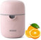 ZWCEGND Lemon Squeezer and Simple Manual Citrus Juicer Small Portable Lime Juicer Cup with Two Ways of Use for Different Fruits（Pink）
