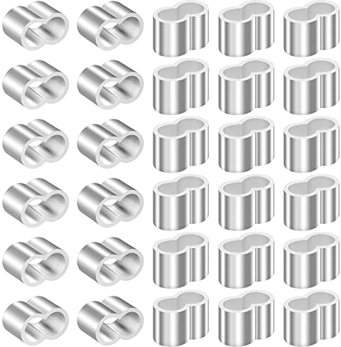 30 Stück Aluminium Crimpschlaufe Würgeklemmen Doppelhülsen für Seilklemme & Quetschhülsen Seilklemmen 8.5mm, Pressklemmen für Gummiseil Planenseil, Rostfrei & robuste Seilklemmen Quetschhülsen